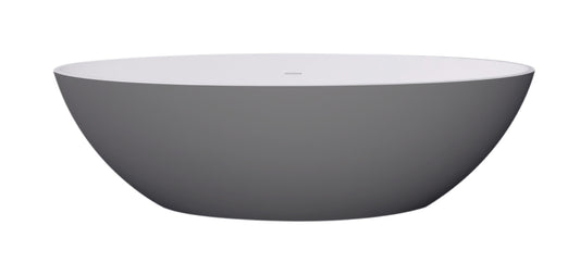 Vrijstaand ligbad Sanitado Elements Just New solid surface 180x85cm grijs en wit
