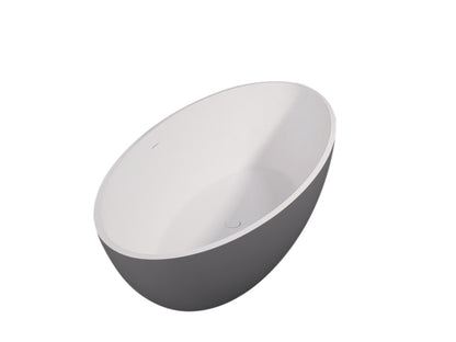 Vrijstaand ligbad Sanitado Elements Just New solid surface 180x85cm grijs en wit