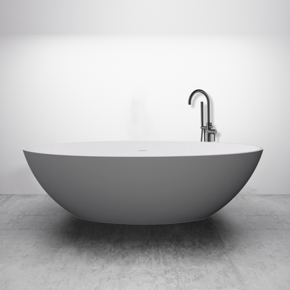 Vrijstaand ligbad Sanitado Elements Just New solid surface 180x85cm grijs en wit