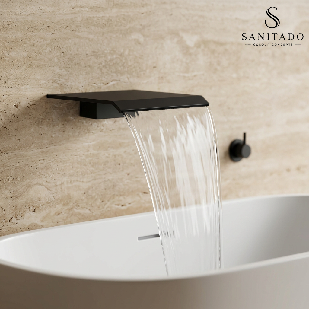 Sanitado Industry Dule Luxe Waterval Baduitloop Mat Zwart