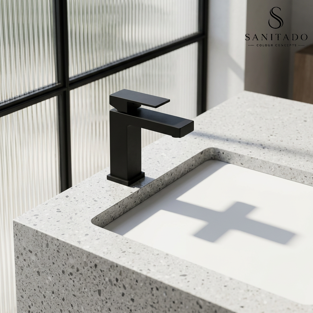 Sanitado Industry Grosio Luxe Vierkante Wastafelkraan Mat Zwart