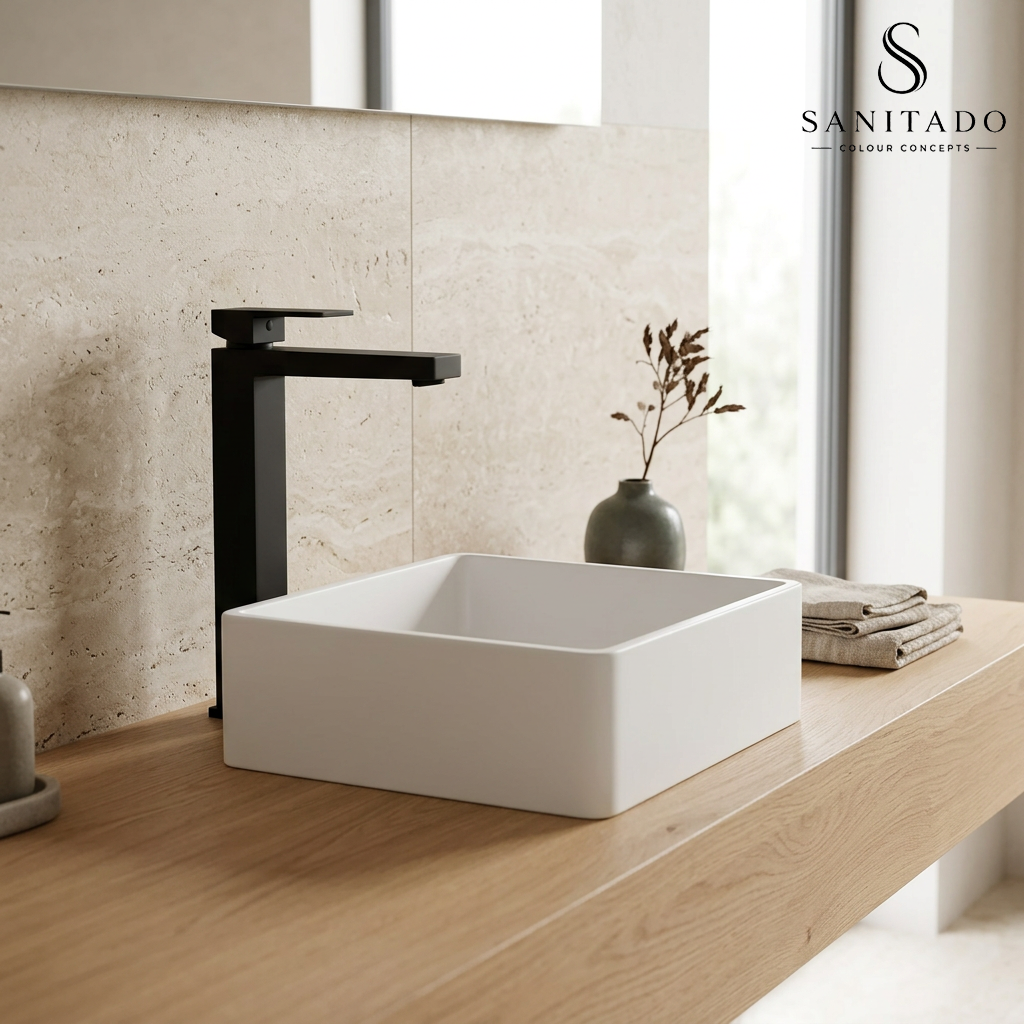Sanitado Industry Aprica Luxe Wastafelkraan Hoog Vierkant Zwart
