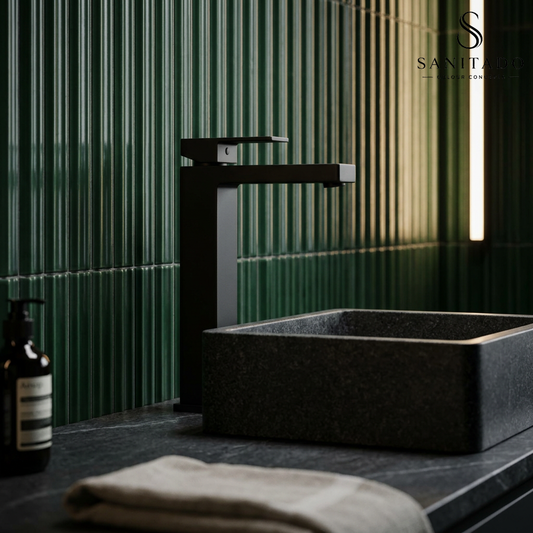 Sanitado Industry Aprica Luxe Wastafelkraan Hoog Vierkant Zwart