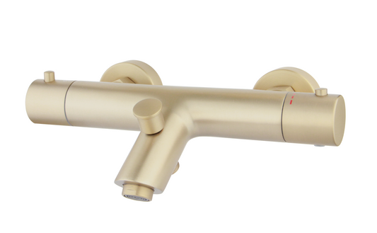 Thermostatische opbouw badkraan Sanitado Industry in mat goud