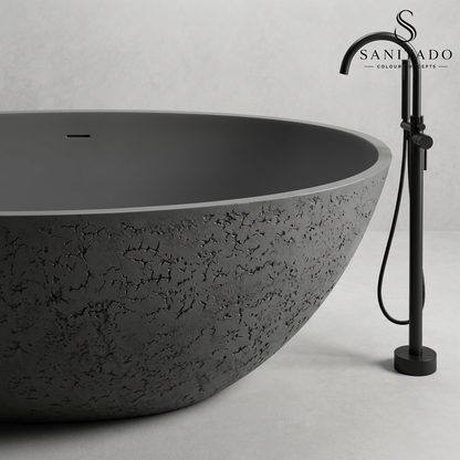 Vrijstaand ligbad Sanitado Elements Just New solid surface 180x85cm craquele grijs