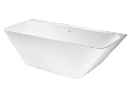 Half vrijstaand hoekbad links Sanitado Industry Borgh solid surface 180x85cm mat wit