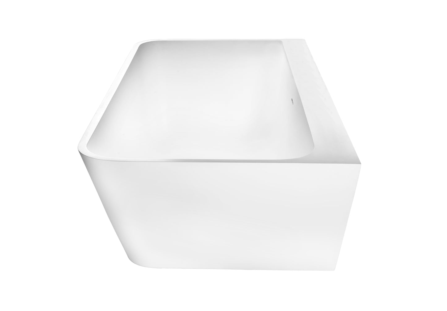 Half vrijstaand hoekbad links Sanitado Industry Borgh solid surface 180x85cm mat wit