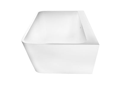 Half vrijstaand hoekbad links Sanitado Industry Borgh solid surface 180x85cm mat wit