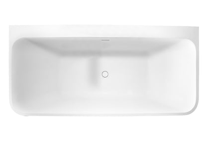 Half vrijstaand hoekbad links Sanitado Industry Borgh solid surface 180x85cm mat wit