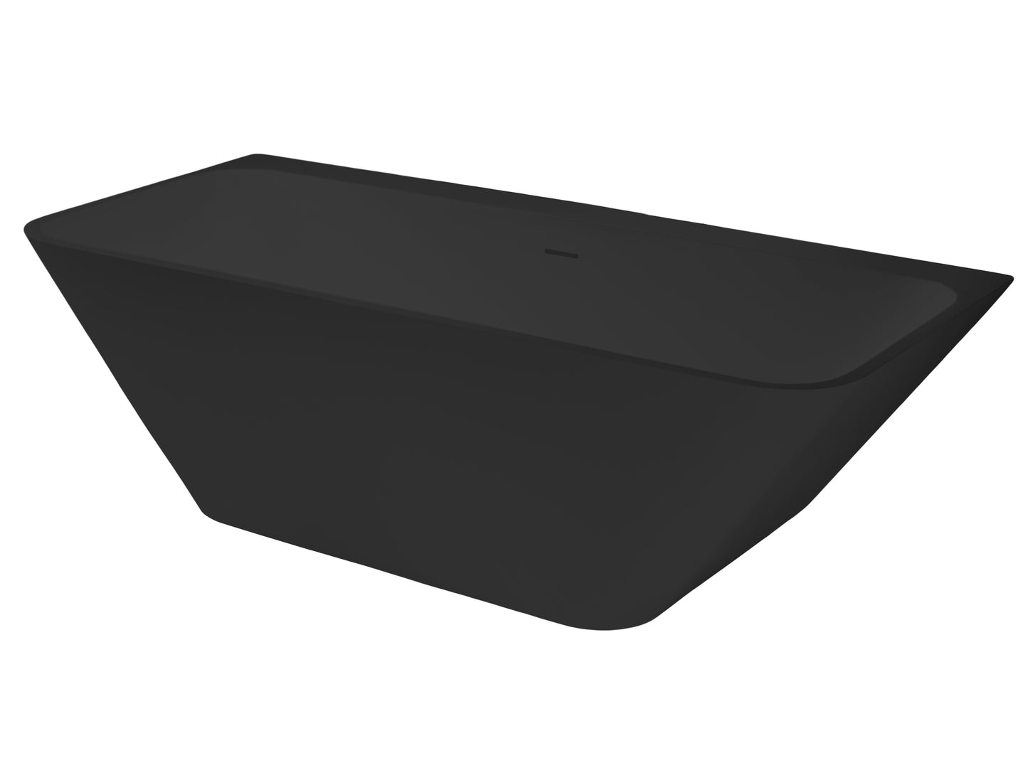 Half vrijstaand hoekbad links Sanitado Industry Borgh solid surface 180x85cm mat zwart