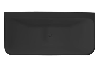 Half vrijstaand hoekbad links Sanitado Industry Borgh solid surface 180x85cm mat zwart