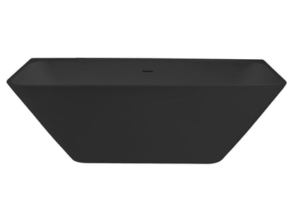 Half vrijstaand hoekbad links Sanitado Industry Borgh solid surface 180x85cm mat zwart
