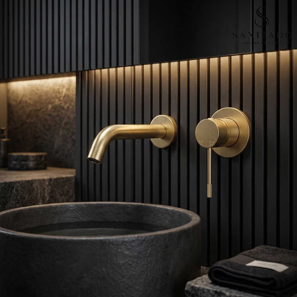Sanitado Industry Luxe Wandinbouw Mengkraan Mat Goud Design