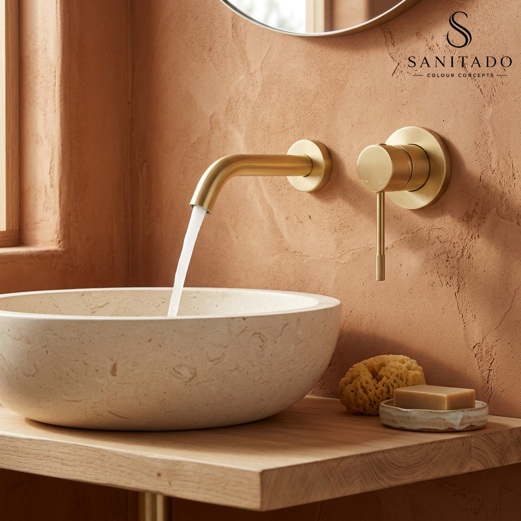 Sanitado Industry Luxe Wandinbouw Mengkraan Mat Goud Design