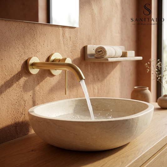 Sanitado Industry Luxe Wandinbouw Mengkraan Mat Goud Design