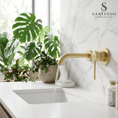 Sanitado Industry Luxe Wandinbouw Mengkraan Mat Goud Design