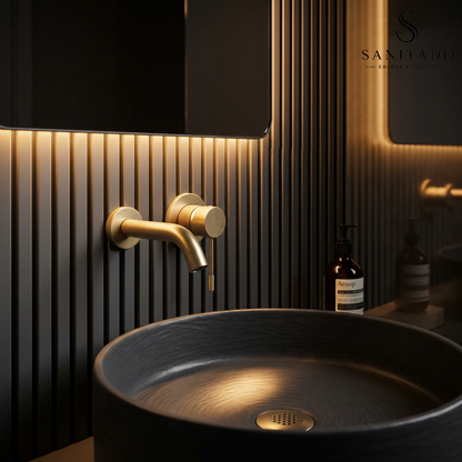 Sanitado Industry Luxe Wandinbouw Mengkraan Mat Goud Design