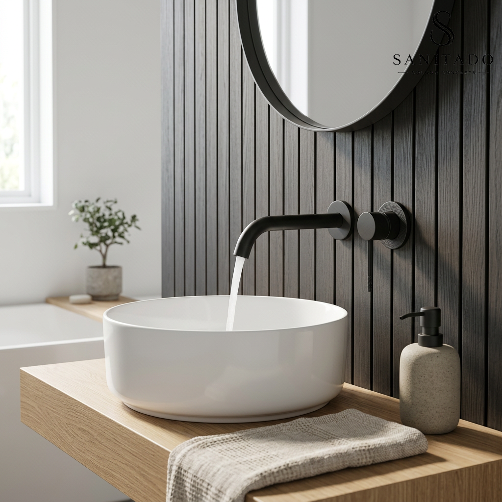 Sanitado Industry Luxe Wandinbouw Mengkraan Mat Zwart Design