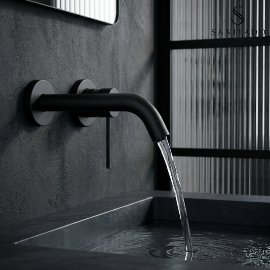 Sanitado Industry Luxe Wandinbouw Mengkraan Mat Zwart Design