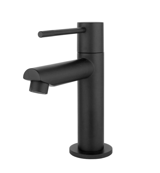 Toiletkraan recht Sanitado Industry Ribbel in mat zwart
