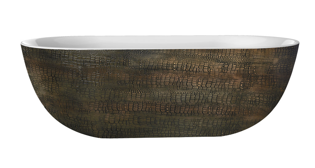 Vrijstaand ligbad Sanitado Industry Croco 180x86cm koper bruin geschubd