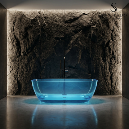 Vrijstaand ligbad Sanitado Rainbow Transparant 170x78cm blauw