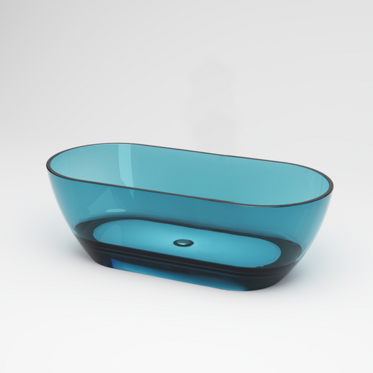 Vrijstaand ligbad Sanitado Rainbow Transparant 170x78cm blauw