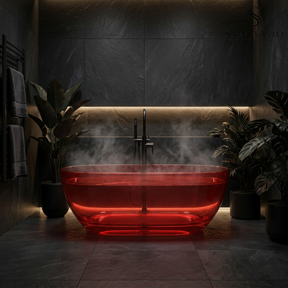 Vrijstaand ligbad Sanitado Rainbow Transparant 170x78cm rood