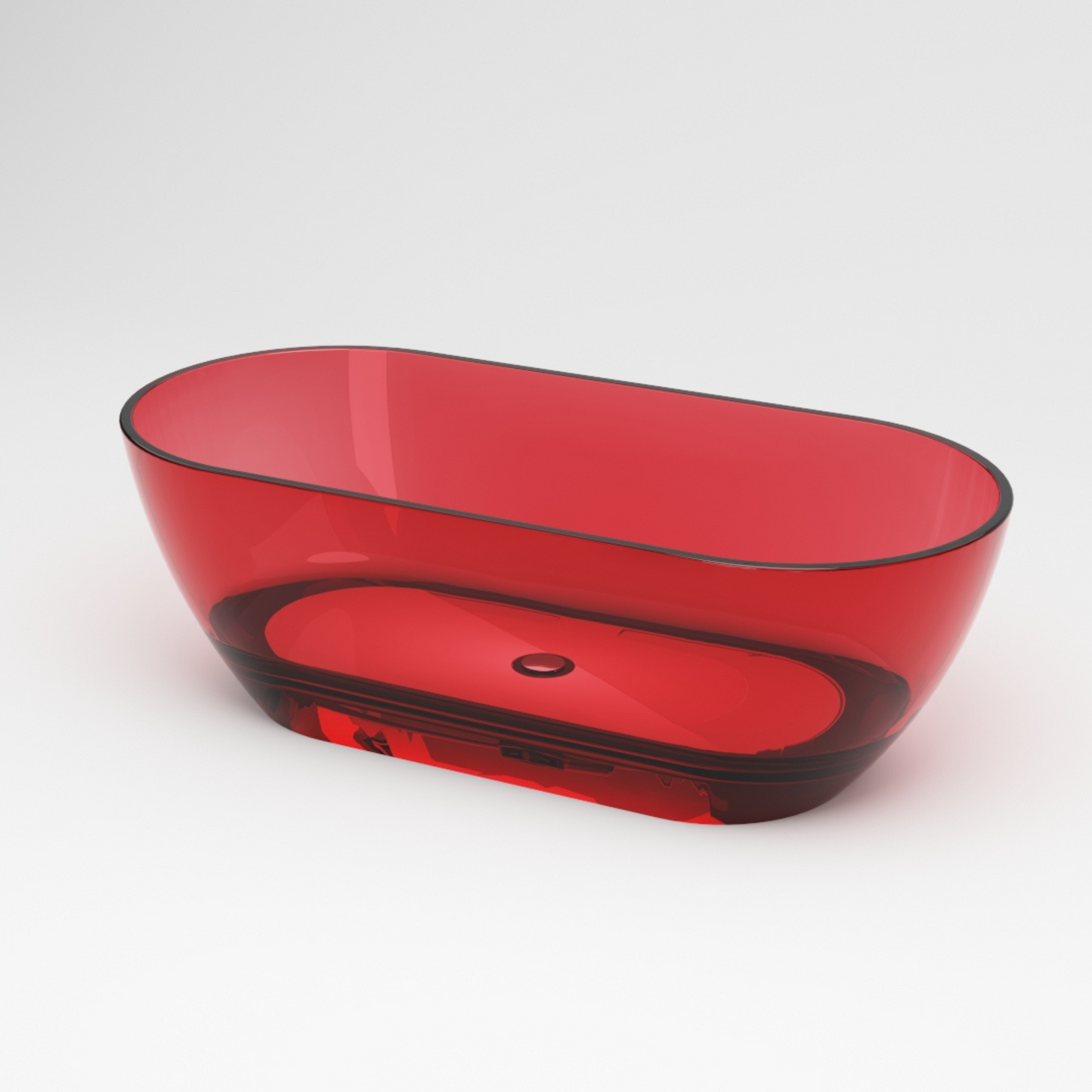 Vrijstaand ligbad Sanitado Rainbow Transparant 170x78cm rood