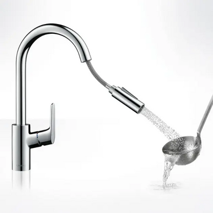 Keukenmengkraan Hansgrohe Focus M41 240 met uittrekbare uitloop in chroom