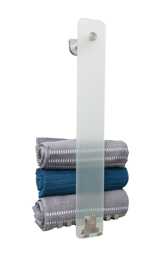 Wand handdoekrek Sanitado Industry met mat glas in RVS
