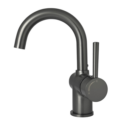 Wastafelmengkraan met draaibare uitloop en coldstart Sanitado Industry in gunmetal