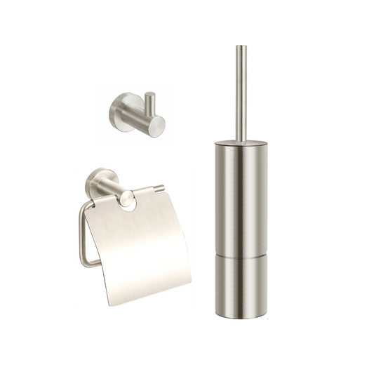 Toiletaccessoires set Sanitado Industry met borstel, rolhouder en handdoekhaak in RVS