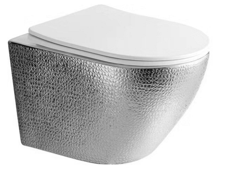 Wandcloset Sanitado Morao Zilver Croco randloos met softclose toiletzitting in mat wit