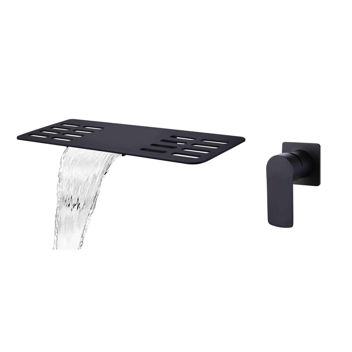 Complete badinbouwkraan waterval met planchet Sanitado Industry Emotie in mat zwart
