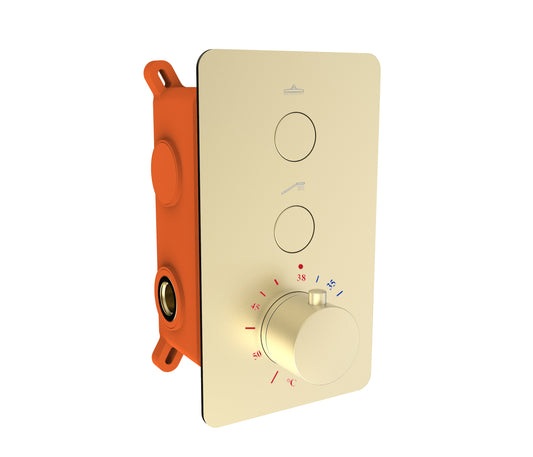 Inbouw douchethermostaat Sanitado Industry Click met inbouwbox en afdekplaat in mat goud