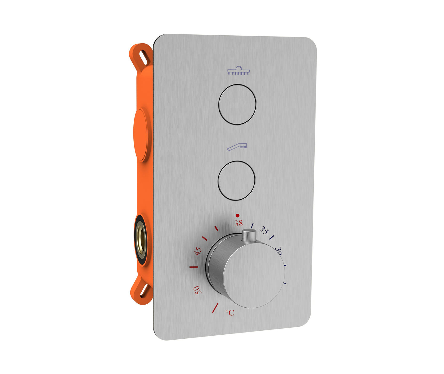 Inbouw douchethermostaat Sanitado Industry Click met inbouwbox en afdekplaat in RVS