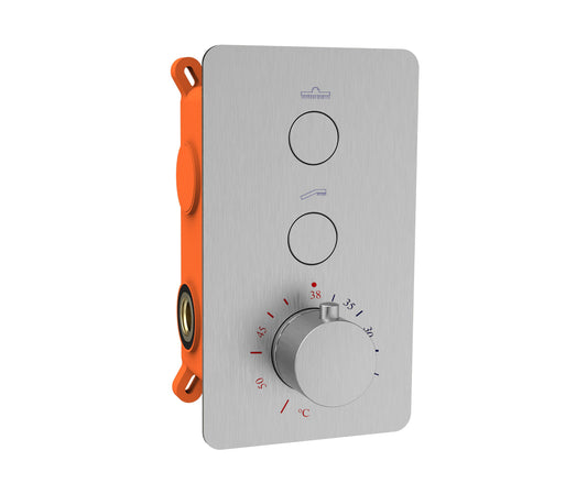 Inbouw douchethermostaat Sanitado Industry Click met inbouwbox en afdekplaat in RVS