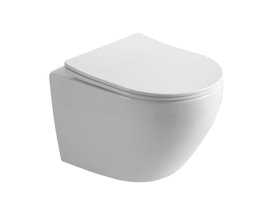 Wandcloset Sanitado Lavina randloos met softclose toiletzitting in glanzend wit