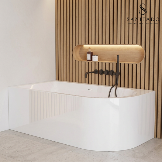 Half vrijstaand hoekbad links Sanitado Elements Munster 180x80cm glanzend wit