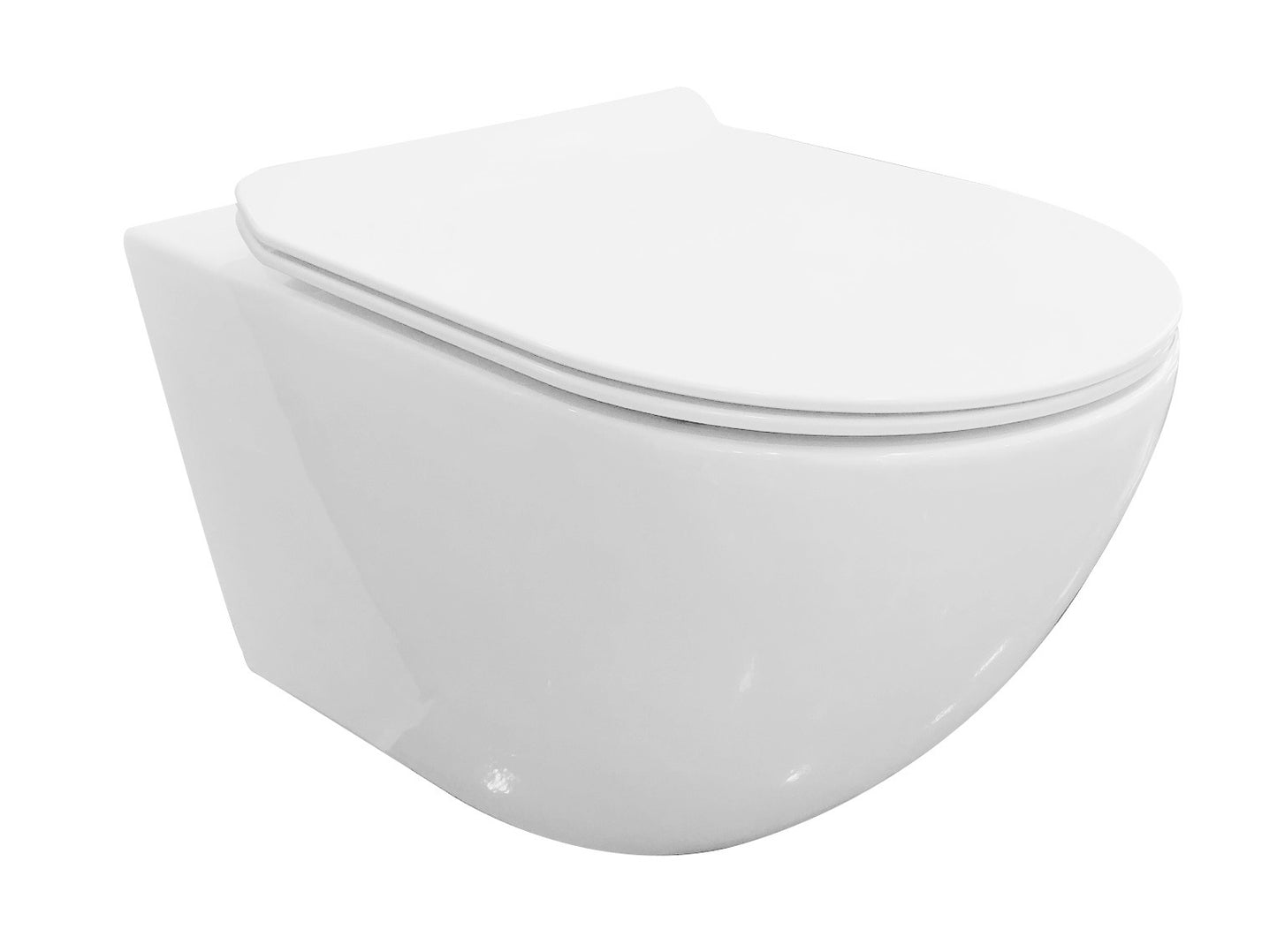 Wandcloset Sanitado Guliano randloos met softclose toiletzitting in glanzend wit