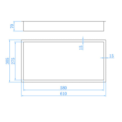 Badkamer inbouwnis 60x30x7cm Sanitado Industry Lotus in RVS