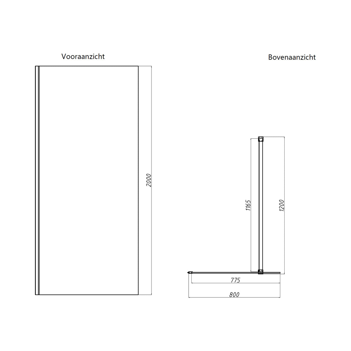Sanitado Dalis Inloopdouche Helder Glas Chrome Profielen 80x200 cm