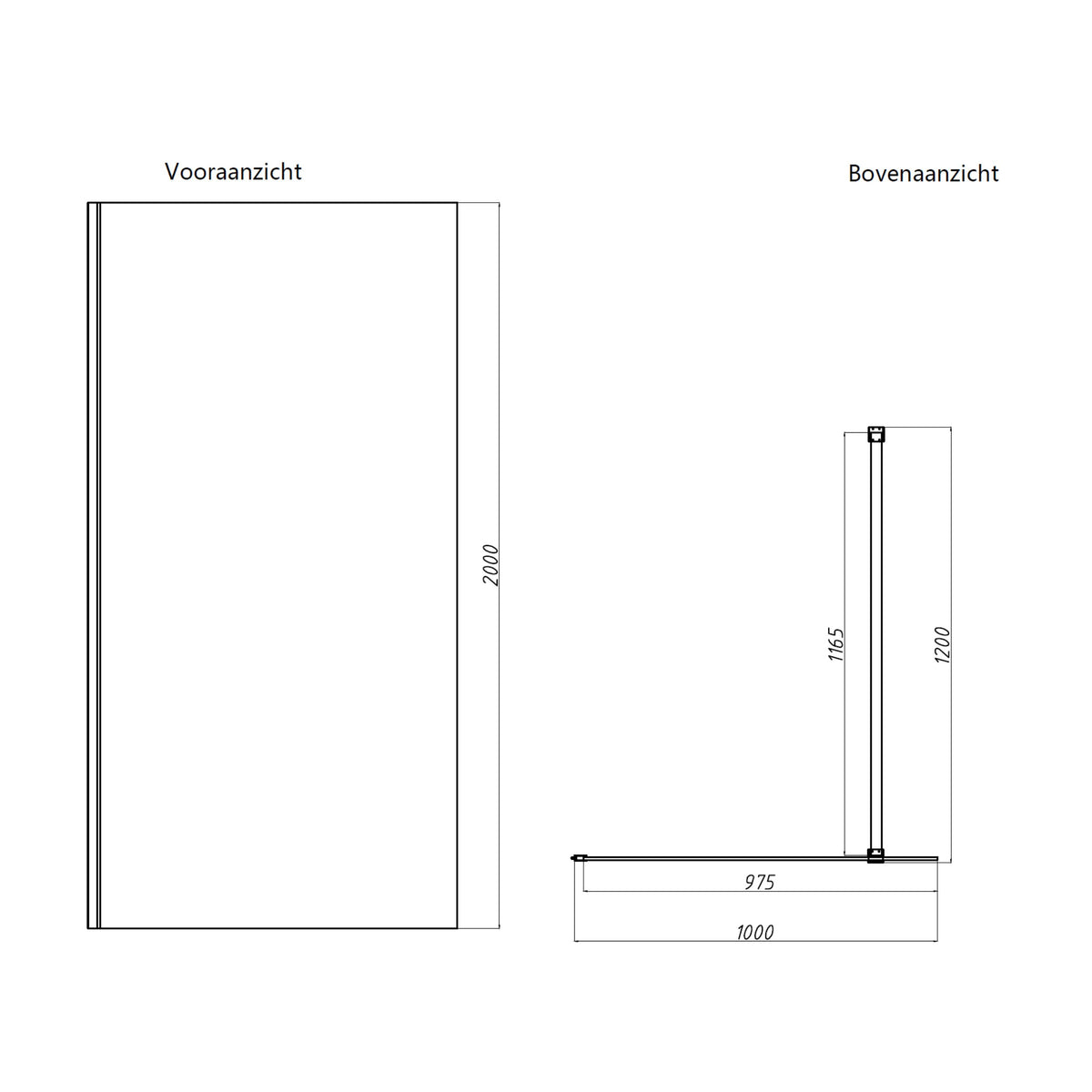 Sanitado Dalis Inloopdouche Helder Glas Chrome Profielen 100x200 cm