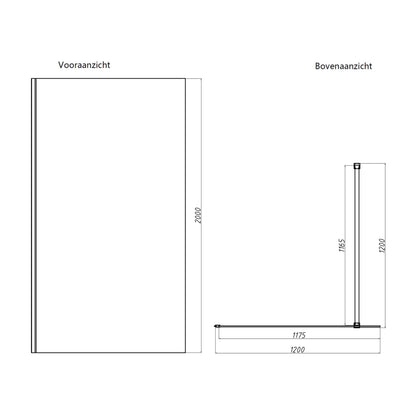 Sanitado Dalis Inloopdouche Helder Glas Chrome Profielen 120x200 cm