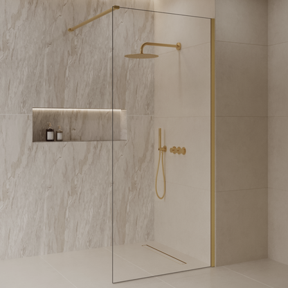 Sanitado Dalis Inloopdouche Helder Glas Mat Goud Profielen 110x200 cm