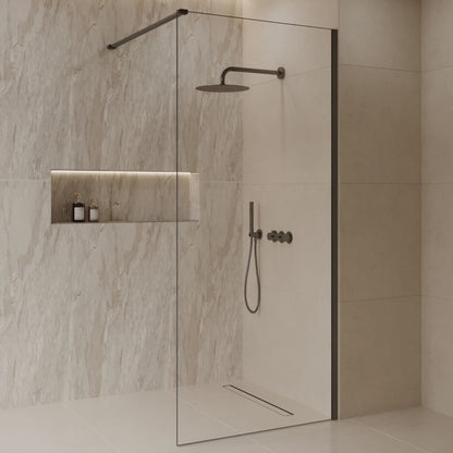 Sanitado Dalis Inloopdouche Helder Glas Gunmetal Profielen 80x200 cm