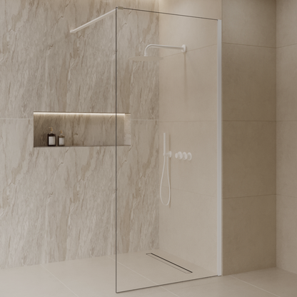 Sanitado Dalis Inloopdouche Helder Glas Mat Wit Profielen 90x200 cm