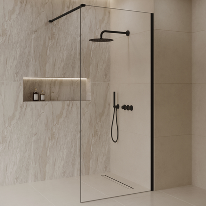 Sanitado Dalis Inloopdouche Helder Glas Mat Zwart Profielen 80x200 cm