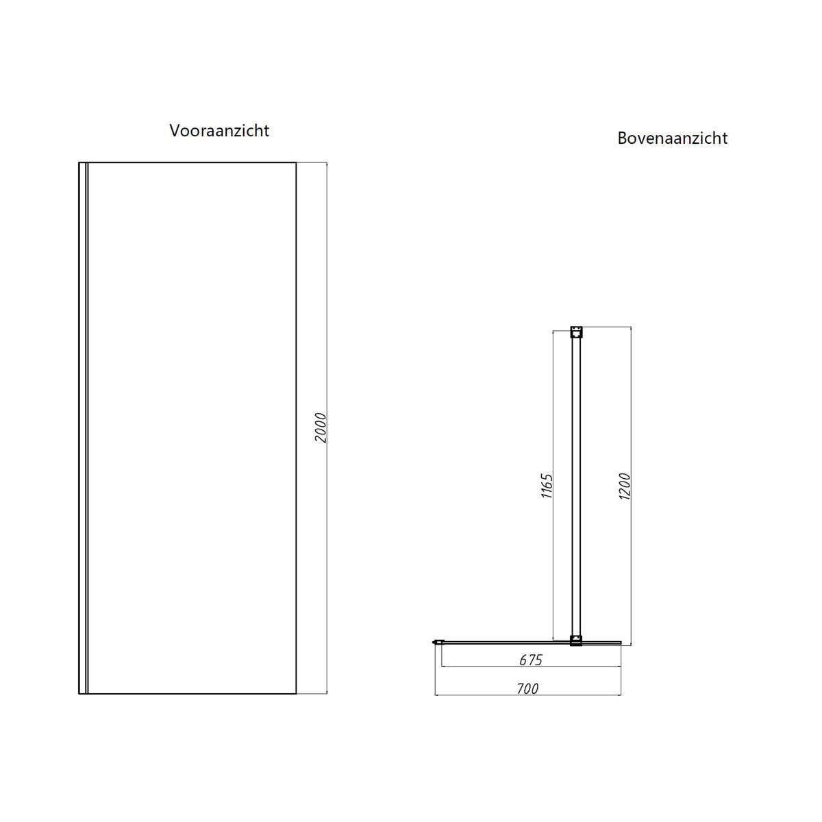 Sanitado Dalis Inloopdouche Helder Glas RVS Profielen 70x200 cm